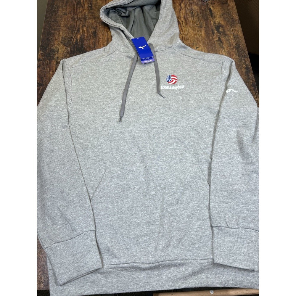 Mizuno USA Volleyball Performance Long Sleeve Hoodie Small NWT Gray